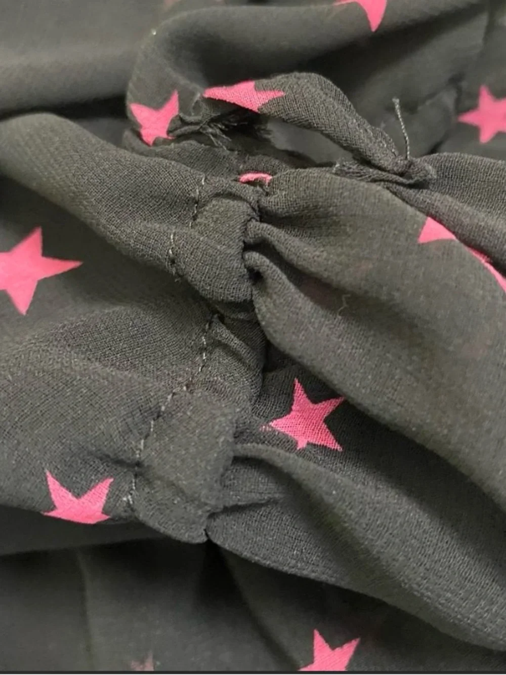 Sheer Black Romper with Pink Stars